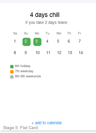 Stage 5: Flat Card